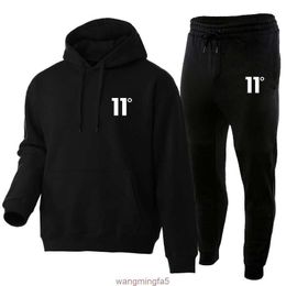 Survêtements pour hommes Automne et hiver Mode européenne 11 degrés Twopiece Pull Pantalons décontractés Sports Fitness Costume respirant pour 230303 HFR9