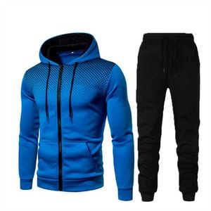 Tracksuits voor heren Autumn Winter Nieuwe Casual Cardigan Hapleed Sweater D Printing Suit Sportlicht broek Tweeëngerecht Set G221010