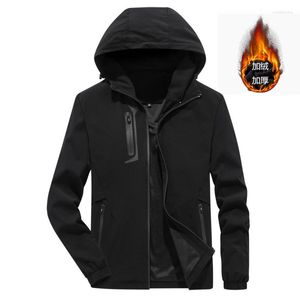 Survêtements pour hommes Sports d'automne d'hiver Noir Ourlet droit Col montant Décontracté Couleur unie Capuche à fermeture éclair Poche Creuser Veste de jeunesse