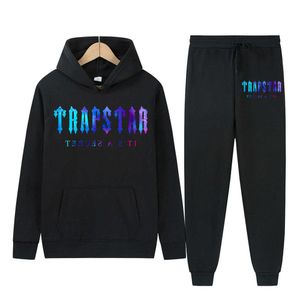 Tracksuits voor heren herfst winter tracksuit mannen dames trapstar bedrukte sportkleding kleuren warm twope oce losse sweaterpants voor capuchon sweaterpants paar sets g221010