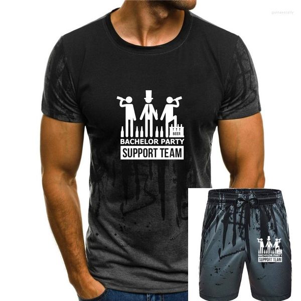 Chándales para hombres Despedida de soltero Novio Beber Equipo Regalo Camiseta negra Hombres O Cuello Tela Algodón Tienda Ventas en línea Hipster