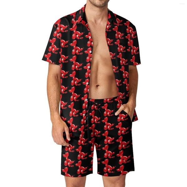 Survêtements pour hommes Ballon Caca Vacances Hommes Ensembles Animal Chemise Décontractée Ensemble Été Design Short 2 Pièces Costume Tendance Grande Taille