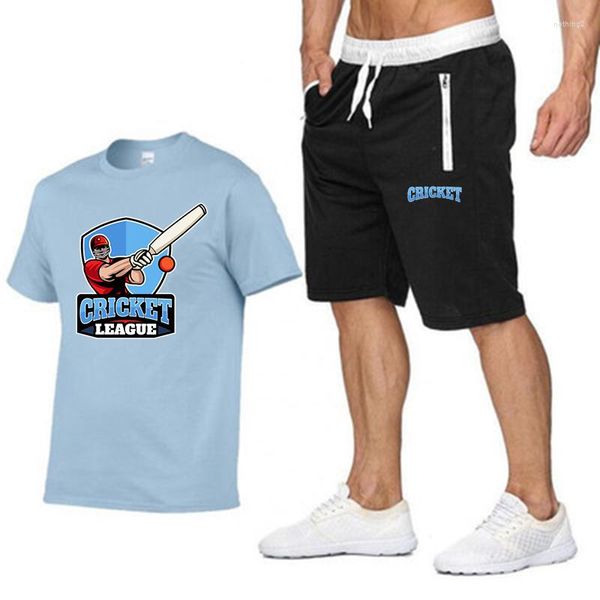 Chándales para hombre, conjunto de pantalones cortos de manga corta para entusiastas del béisbol, camiseta de algodón cómoda informal para deportes al aire libre de verano para Club