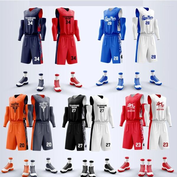 Baloncesto de pistas para hombres para hombres Piezas de uniformes sin mangas chaleco Shorts Camisetas de Baloncesto Sets