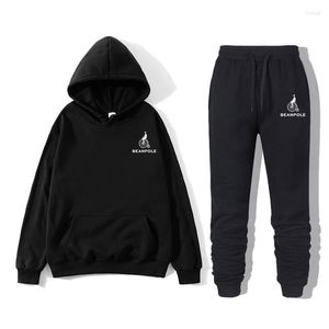 Parcours masculin Pleanpole Casual Sportswear Two-Piece Tivet Pullor Pullor Pantalon de crayon élastique Fashion Automne et hiver