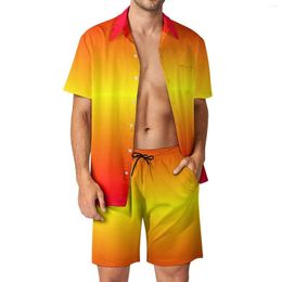 Survêtements pour hommes Beautiful Summer Sunset Hommes Ensembles Abstract Art Print Casual Shirt Set Streetwear Beachwear Shorts Graphic Suit Two-piece
