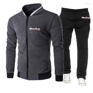 Survêtements pour hommes Beta Racing Motocross 2024 Sweat à capuche avec fermeture éclair Harajuku Sportwears Survêtement Sweat-shirts Hauts Pantalons Ensemble Deux Pièces