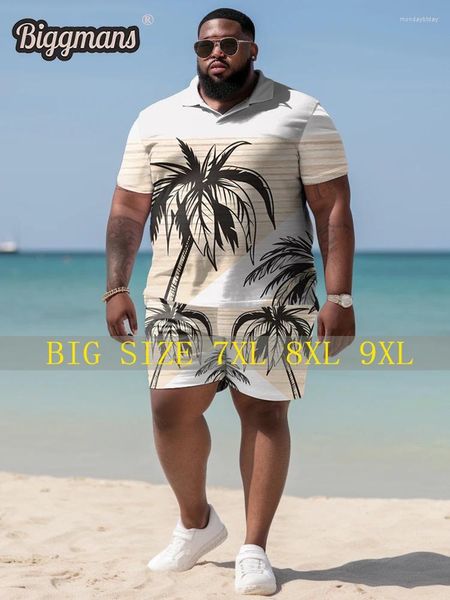 Spares de canciones para hombres Biggmans Fashion Big y Alto Shirt para ropa de verano Short -Siled Shorts Leisure Sports Man Plus Tamaño