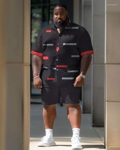 Contulaires pour hommes Biggmans L-9xl pour les vêtements de chemise Vêtements Summer Géométrique Modèle Short à manches courtes 3D Grand et grand costume de taille plus