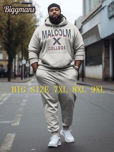 Spares para hombres Biggmans Tamaño grande para ropa Malcolm X College Style y pantalones de chándal Set 7xl 8xl 9xl