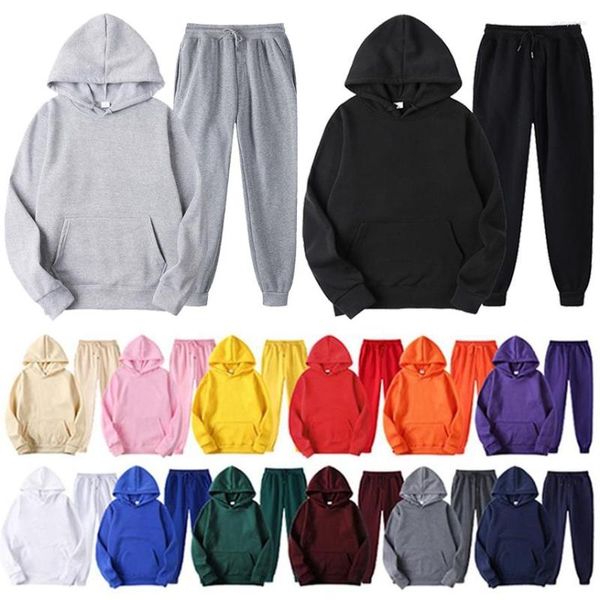 Survêtements pour hommes Pantalon de survêtement en polaire vierge et ensemble à capuche unisexe Costumes de jogging Survêtement hommes Joggers pour Chandals Para Hombre