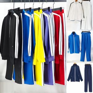 Survêtements pour hommes Blue Striped Zipper Jacket Coat Pantalons de survêtement et Womens Angel Alphabet Print Suit 230711