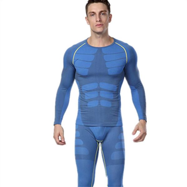 Parcours masculins Sculcing Sculpteur à manches longues Costume de sous-vêtements 1 Set homme Pantalon de compression de fitness décontracté