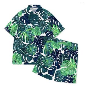 Heren trainingspakken jongens mode casual shirt pak set korte mouw button-down strandshorts Hawaiiaanse kokosnoot print kleding