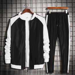Tracksuits -merk voor heren sets Casual Men Tracksuit 2 -delige set 2023 Spring herfst jasbroek mode sportpak streetwear hip ho
