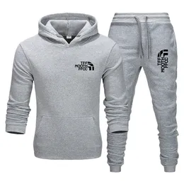 Survêtements pour hommes marque deux pièces ensemble hommes veste zippée pantalons de survêtement joggers survêtement survêtement hommes sportswear sweat à capuche pantalon mâle haut