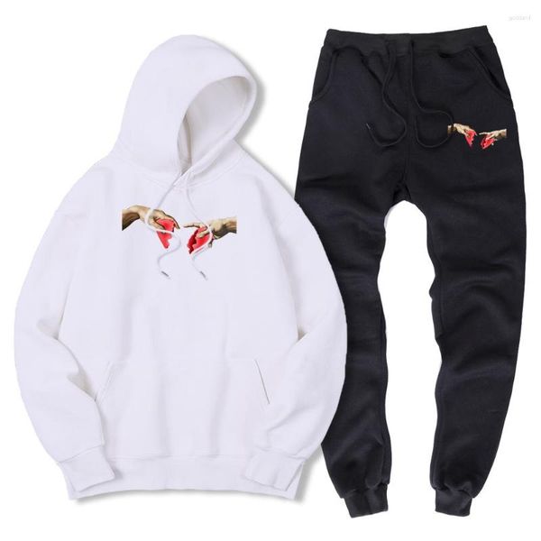 Survêtements pour hommes Broken Hearts Can'T Go Back Men 2 Piece Sets Warm Fleece Hoody Pant Fashion Casual Sweatpant Sweatpant Winter Set Unisex