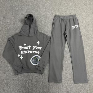 Mannen Trainingspakken Broken Planet Trust Your Universe Foam Pring Herfst Winter Hoodie Broek Set Mannen Vrouwen Paar Kostuum 1:1 High-qualitySuit