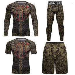 Survêtements pour hommes Camouflage Sublimation Imprimer Boxe Jiu Jitsu T-shirt Cody Set Kickboxing Muay Thai Shorts Combinaison