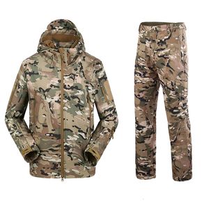 Chándales para hombres Traje de camuflaje Piel de tiburón Caza al aire libre Camping Impermeable A prueba de viento Abrigos de poliéster Chaqueta con capucha TAD Softshell Jacketpants 221202