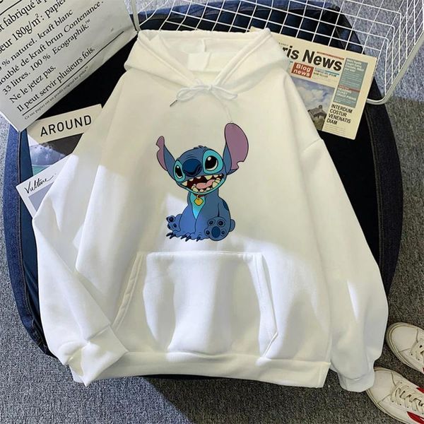 Chándales para hombres Dibujos animados Anime Gráfico Stitch Sudaderas con capucha Mujeres Imprimir Ropa de gran tamaño Sudadera de manga larga Drop