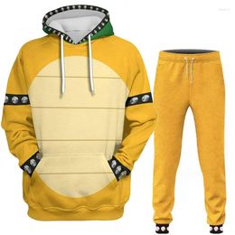 Survêtements pour hommes Cartoon Anime Sweats à capuche Costume Hommes Mode Casual 3D Sweats imprimés Joggers Pantalons Femmes Cool Harajuku Pantalon à capuche