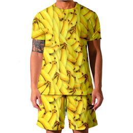 Spares para hombres Conjunto casual de frutas de estilo de plátano de fruta