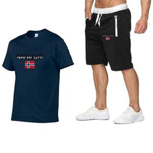 Suisses de survêtement masculines Casual Sports Suit Men Summer Letter Imprimé court Slve T- Shirt Boys Un ensemble avec de beaux vêtements Tnagers Y240508