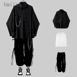 Contorts de survêtement masculins Chinois Industrie lourde Hip-hop Workwear Shirt à manches longues Veste fonctionnelle Dark Functional Top à la mode
