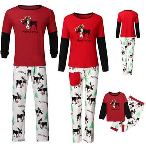 Survêtements pour hommes Ensemble de vêtements de Noël 2022 Année Rouge Joyeux Pyjamas Famille Homme Papa Vêtements De Nuit Pyjama Costume 19Sep11