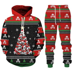 Tracksuits voor heren Christmas Skull Nieuwe 3D Printing Fashion Women Plus Size S-7XL Harajuku 002