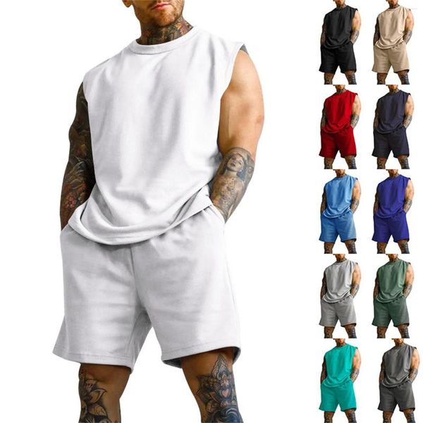 Survêtements pour hommes manteau pour costume smoking léger robe deux pièces été respirant tricot volume maillot de corps ensemble de shorts