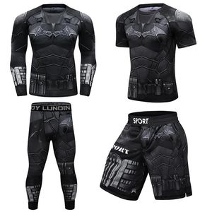 Trainingspakken voor heren Cody Lundin Bokskleding MMA Boxershorts Sport T-shirt met lange mouwen Leggings 4 stuks / 2 stuks Sportkleding Pak Heren Sport SetsM