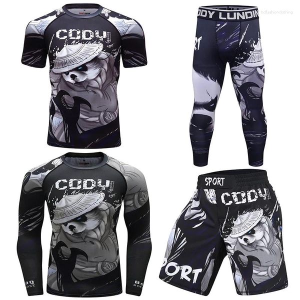 Survêtements pour hommes Cody Lundin Rashguard Haute Qualité Compression Élastique Sport Costume Sublimation Entraînement Fitness T-shirt Boxer Muay Thai