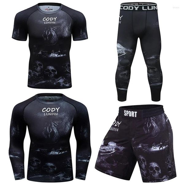 Survêtements pour hommes Cody Lundin Sports Jiu Jitsu BJJ Gym Fitness Vêtements de compression Courir Jogging Sport Wear Exercice Entraînement Rashguard