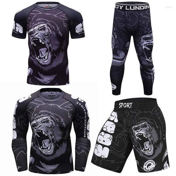 Suits-survêtement masculins Cody Kickboxing sets MMA BJJ GI Rashguard T-shirts Muay Thai Shorts Rash Guard Vêtements Boxing Compression de compression