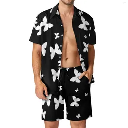 Survêtements pour hommes Ensembles de chemises papillon colorés 3D imprimés hommes mode décontractée chemises à manches courtes shorts de plage surdimensionnés costumes hawaïens