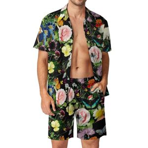 Heren trainingspakken kleurrijke bloemenprint mannen sets vogelvlinders casual shorts zomer coole vakantie shirt set korte mouw stijlvolle grote maat su