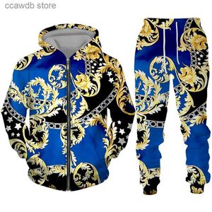 Survêtements pour hommes Coloré Tropical Floral Print Survêtement Hommes Femmes Casual Zipper Sweat à capuche Pantalon Set Casual Hipster Couple Streetwear Vêtements Costume T240110