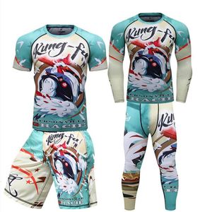 Heren Trainingspakken Compressie Mannen Boksen TshirtBroek Muay Thai Shorts MMA Rashguard Sets Boxeo Fitness Sportpakken Jersey Jiu Jitsu Bjj Fightwear 230607