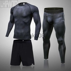 Chándales de los hombres Compresión MMA Rashguard Hombres Traje de correr Muay Thai Shorts Rash Guard Deportes Gimnasio Hombres Bjj Boxeo 3pcsSets Ropa J230720