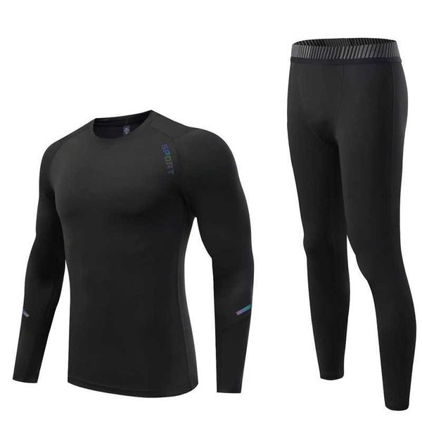 Survêtements pour hommes Vêtements de sport de compression Collants de course pour hommes Leggings de gymnastique Haut de fitness Chemises longues anti-éruption Homme Sous-vêtement thermique d'hiver Sports J230601