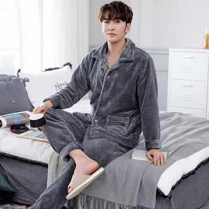 Tracksuits voor heren Coralline Pyjamas Heren herfst/winter Warm flanel huiskleding set