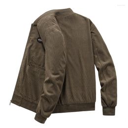 Survêtements pour hommes Veste en velours côtelé pour hommes Printemps et automne Tendance Costume de baseball Lâche Casual Velours Collier de travail