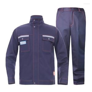 Survêtements pour hommes vêtements de soudage électrique en coton pour hommes ignifuge résistant aux éclaboussures atelier haute visibilité costume de travail réfléchissant