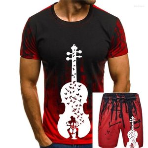 Survêtements pour hommes Custom Ink T-shirts Hommes Big Violoncelle Guitare Été Pur Coton Vêtements Music Lover College Tees