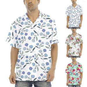 Survêtements pour hommes Logo personnalisé Chemises Ensembles à manches courtes Bouton décontracté Chemise à fleurs de plage et Camisas de Hombre Cardigan Blouses Vintage