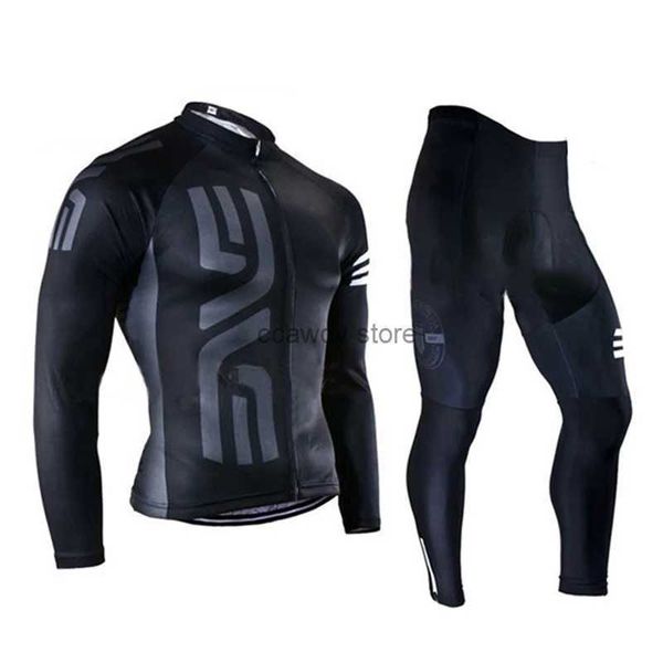 Chándales para hombres Ciclismo Jersey Long Seve para hombres Bicyc Ropa Pantalones largos con relleno de gel 2024 Primavera OtoñoH24129