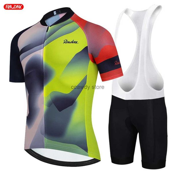 Survêtements pour hommes Maillot de cyclisme Ensemble 2024 Team Raudax Anti-UV Maillot Ciclismo Breathab Racing Sport VTT Bicyc Jerseys Vêtements de cyclisme SuitH24130