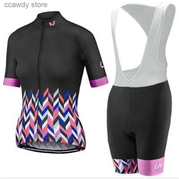 Trajes para hombres Ciclismo Jersey Sets 2023 Mujeres Verano Ropa de manga corta LIV Road Bike Set BIB Gel Shorts Traje deportivo Ropa de bicicleta femeninaH24122